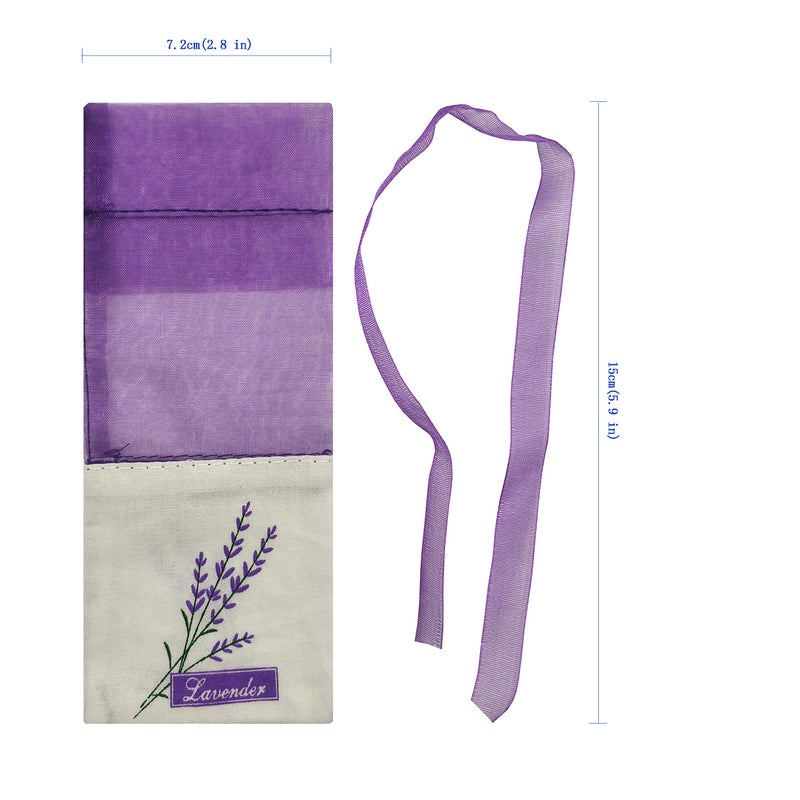 Sanrich 50PCS Lavender Sachet Bags Empty Purple Gauze Ribbons Cotton-Ramie Sacks (deep Purple) - Image 4